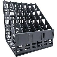 Лоток вертик.6-секц. ATTOMEX "Square" 3043518 чёрный,пластик,сборный,24,5*25*30см
