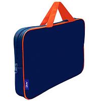 Сумка-планшет А4 ОНИКС ПМД-4-42 "Тёмно-синий-оранжевый" (61794) п/э с диз.,ручка-тесьма,широк.бок