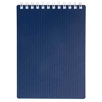 Блокнот А6  80л. ХАТ спираль "Velvet. Синий" 01609 пластик.обл.