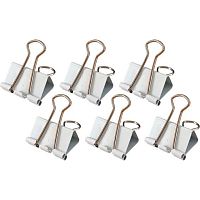 Зажим для бумаг deVENTE 51мм белый,металл. 4131506 карт.блистер