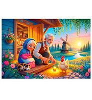 Пазлы   35 Рыжий кот Оживи мультфильм "Сказка.Курочка Ряба" Х35-9942