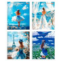 Тетрадь 48л. (клетка) ХАТ спираль "Прекрасные незнакомки" мел.карт.,асс.