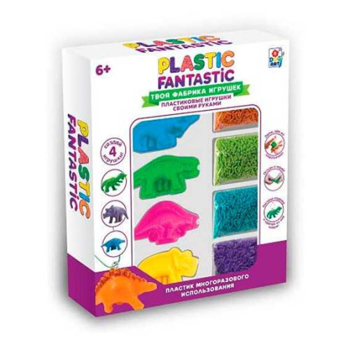 Набор д/творчества 1TOY Plastic Fantastic "Динозавры" Т20216