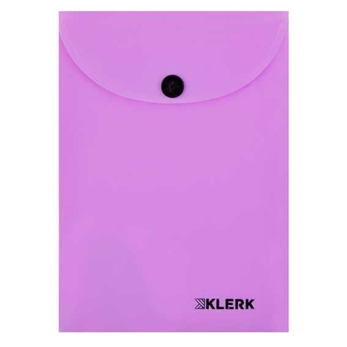 Папка-конверт на кнопке А6 КЛЕРК "Pastel" 241313 непрозр.лаванда 180мкм