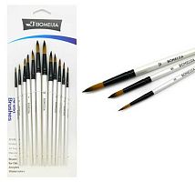 Набор кистей 12шт. INTELLIGENT Bomeijia (синтетика кр.№1-12) DL-430/CH-178 белая ручка