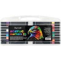 Маркеры акрил. 36цв. Darvish DV-16045-36 пласт.пенал