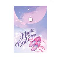 Папка-конверт на кнопке А7 (75*105мм) КОКОС "Magic ballerina" 251332 непрозр.с рис.,пластик,150мкм