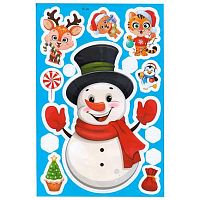 Наклейка на стекло "Новый год" 20*30см W-02 КнW-02 