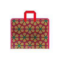 Папка пластик,с ручками А4+ EK "Pink&Yellow Beads" 52847 на молн.,550мкм