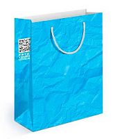 Пакет подар. (MS) "Мятая бумага голубая" 15.11.01028  13,5*18*6см