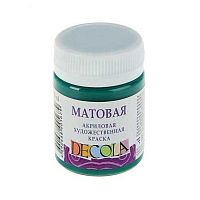 Краска акриловая  50мл ЗХК "Декола" изумрудная матовая 14328720