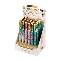 Ручка шар. BV "Carrara. Bright" 20-0204/62 синяя,0,38мм,корп.софт-тач,мрамор.принт,асс.