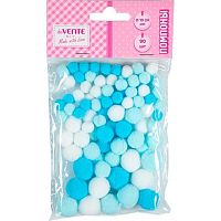 Набор д/творчества deVENTE "Помпоны" 8000557 голубые,10-20мм,90шт.
