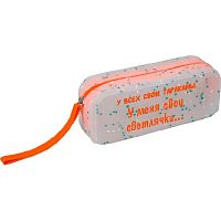 Пенал силикон deVENTE 195*80*60 "У меня свои светлячки" 7020446 прозр.тон.,блёст.,прямоуг.,ручка