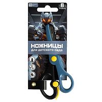 Ножницы детск. 13,5см ФЕНИКС "Огненный робот" 68489 возвр.мех.,нерж.сталь,серый/чёрный