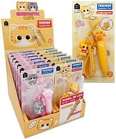 Ручка детск. авт. гелевая INTELLIGENT KUKI "Cat" DO-480 чёрная,0,4мм,с брелком,поворотн.мех.,асс.