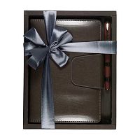 Набор подар. (ежедневник н/д А5 BV кож.зам."Prestige" серый+ручка ) 3-352/08-2