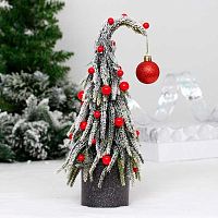 Ёлка в горшке "Ёлочка для гнома" 15*15*30см 848-445 красная