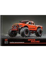 Альбом для рис.40л. Проф-Пресс спираль "Красный внедорожник-3" 40-2190 офсет