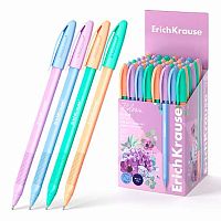 Ручка масл. шар. EK U-108 Stick Pastel Bloom 61020 синяя,1,0мм,технол.ультраскольж.