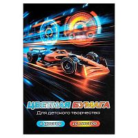 Бумага цв. двухстор. А4 16л. 8цв. ФЕНИКС "Болид" 73183 блок-газет.бум.,на скобе
