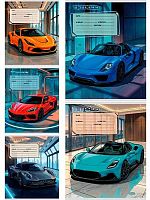 Тетрадь 12л. (кос.лин.с доп.гориз.) Проф-Пресс "Яркие автомобили" Т12-2378 цв.мел.обл.,асс.