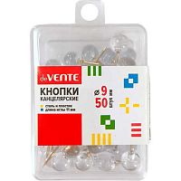 Кнопки силовые deVENTE  9мм  50шт. 4132505 прозр.с зол.иглой,форма-шар,пластик./к