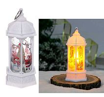 Сувенир с подсветкой НГ "Лампа - Зимняя сказка" 700-0627 белый,5*6*13см