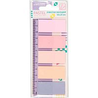 Набор самокл. этикеток-закладок deVENTE 44*20мм,5*20л. "Pastel" 2011453 розовые,пластик.,п/прозр.