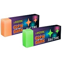 Ластик deVENTE "Светящиеся в темноте" 8030618 прямоуг.,синт.кауч.с добав.люминофора,60*21*10мм,асс.