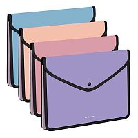 Папка-конверт на кнопке А4 EK "Matt Manga" 61165 непрозр.,обшитая,текстил.встав.,600мкм,асс.