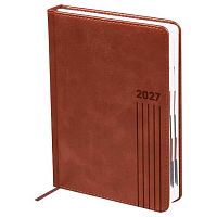 Ежедневник 2027г. А5 176л. BG тв.обл. "Vesper Index. Brown" 68095 коричневый,с индексной вырубкой