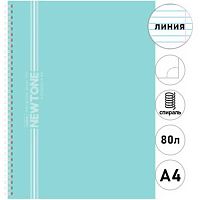 Тетрадь 80л. (линейка) А4 ХАТ спираль Premium "Newtone Pastel Зелёный нефрит" 05059 софт-тач,перф.