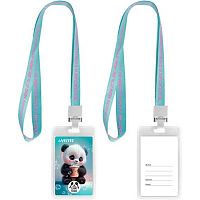 Бейдж школьный deVENTE 112*70мм "Yummy Panda" 8093522 вертик.,пластик,прозр.,ПВХ,цв.лента