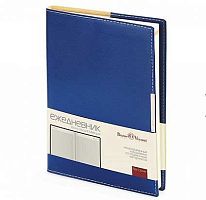Ежедневник н/д А5 136л. BV кож.зам. "Metropol" 3-491/01 синий,беж.бум.,клетка