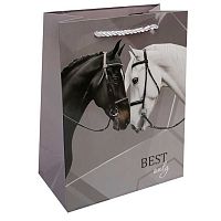 Пакет подар. КЛЕРК "Символ года 2026. Пара лошадей" 18*23*10см 253669 глянц.лам.,210г/м2