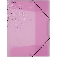 Папка на резинке А4 deVENTE "Crystal Dream" 400мкм, 3070900 полупрозр.розовая с паттерн
