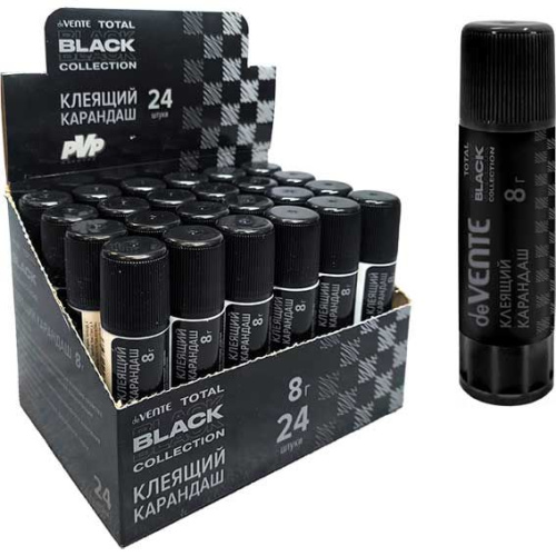Клей-карандаш  8гр. deVENTE "Total black" 4042502 PVP основа,быстросохн.,чёрный
