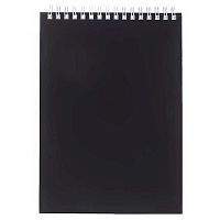 Блокнот А5  60л. ХАТ спираль "SoloMatte-Чёрный бархат" клетка,мел.карт.,лам.софт-тач
