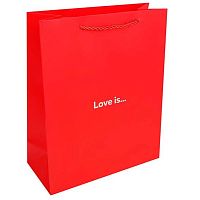 Пакет подар. КОКОС "Love is" 26*32*12см 253688 выб.лак,мат.лам.,210г/м2