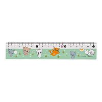 Линейка 15см BV "HappyGraphix. Кошечки" 45-0011/02 пластик,с антискольз.вставками