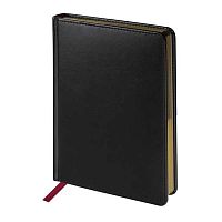 Ежедневник 2026г. А5+ 168л. BV кож.зам. "Sidney Nebraska" 3-125/02 чёрный,золотой обрез