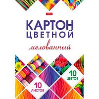 Картон цв. мелов. А4 10л.10цв. ХАТ "Мозаика" 24270 в папке