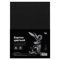 Картон цв. двухстор. тонир. А4 50л. BG "Чёрный" 67067 220г/м2