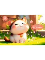 Альбом для рис.16л. Проф-Пресс "Пухлый котёнок" 16-7544 на скобе