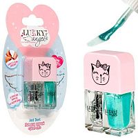 Лак для ногтей двойной 1TOY Lukky Angel Just Duet "Kitty" Т25658 перламутр с блёсткам,бирюзовый
