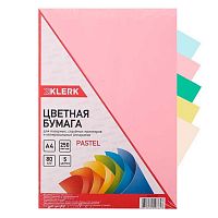 Бумага А4 д/офисной техники КЛЕРК 250л. 5цв. пастель 206770 80г/м2