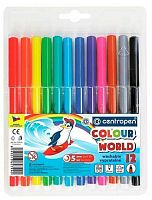 Фломастеры 12цв. CENTROPEN "Colour World" 7550 12 смываемые,блист.,е/подвес