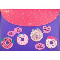 Папка-конверт на кнопке А4 deVENTE "Donuts" 3079263 декорат.элемент с конфетти.,300мкм