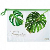 Папка на молнии А5 deVENTE "Tropicana" 3072314 прозр.ПВХ 280мкм,текстил.молн.